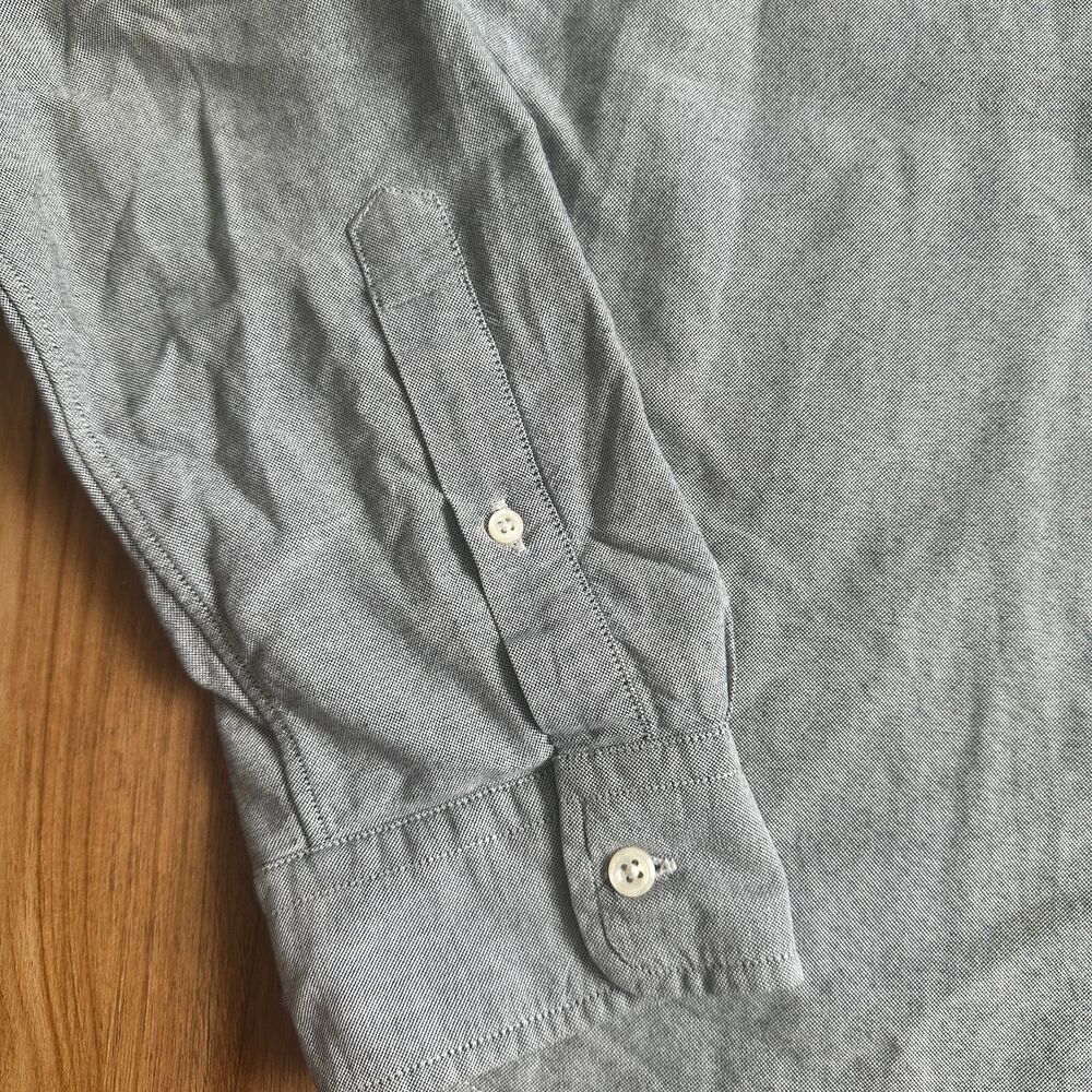Club Monaco Slim Fit Striped Gray Oxford Button Down 100% Cotton Men’s XL - Picture 4 of 8